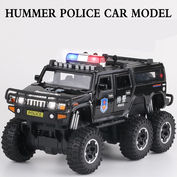 Diecast Model car 1 32 H2 6 * 6 Big Tire Alloy Car Model Diecasts Metal Toy Modified Off-road Vehicles Car Model Kids Gift A199 230617