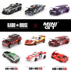 Modèle de voiture moulé sous pression 1 64 Kaido House MINIGT Skyline GTR R34 Datsun KAIDO 510 Fairlady Z Wagon modèle de voiture en alliage 055 231101