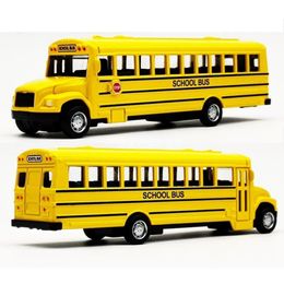 Diecast Model car 164 Diecast Alloy School Bus Kids Toy Car Inertia Vehicle Model Toys Pull Back Car Boy Toys Jouets éducatifs pour enfants Cadeau 230608