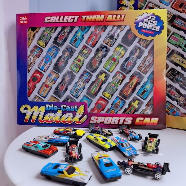 Diecast Model car 32/50 Pcs Kids Mini Toy Car Set Diecast Car Model Racing Car Vehicles Juguete para niños Suministros para fiestas Navidad Regalos de cumpleaños 230621