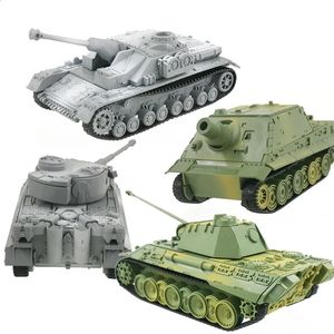 Modèle de voiture moulé sous pression 4D Kits de construction de modèles de réservoir assemblage militaire jouets éducatifs décoration matériau haute densité panthère tigre Turmtiger assaut 231118