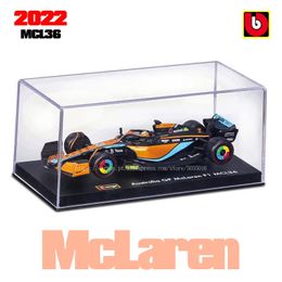 Modelo de coche fundido a presión Bburago 1 43 #4 Lando Norris McLaren Team MCL36 #3 Daniel Ricciardo Modelo de coche de juguete de aleación Super Fórmula Die Cast Modelo 231101