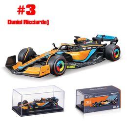Diecast model auto bburago 1 43 McLaren MCL36 #3 Daniel Ricciardo #4 Lando Norris Alloy Luxury voertuig Diecast Car Model Toy 230526