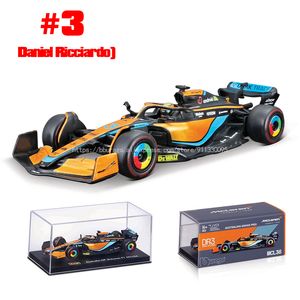 Modèle de voiture moulé sous pression Bburago 1 43 McLaren MCL36 #3 Daniel Ricciardo #4 Lando Norris alliage véhicule de luxe modèle de voiture moulé sous pression jouet 230915