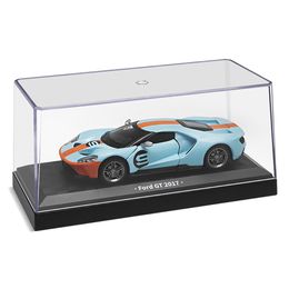 Modèle de voiture moulé sous pression CCA 1 42 Gulf Gas Station Series Ford GT Beetle modèle de voiture avec casque boîte acrylique alliage voiture jouet cadeau pour garçons 230625