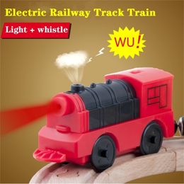 Combinaison de voiture miniature moulée sous pression d'accessoires de chemin de fer en bois de train de locomotive électrique magnétique compatibles avec toutes les marques Tracks 221103