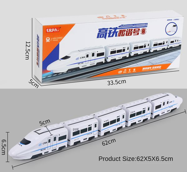 Diecast Model car Électrique Universal Harmony Train Non-Remote Control Vehicle Toys Simulation High-Speed Railway Motor Vehicle Model Gift for Baby 230627