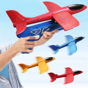 Diecast model auto schuimvliegtuig Launcher Epp Bubble Airplanes Glider Hand Throw Catapult Toy For Kids Guns Aircraft Shooting Game 221103