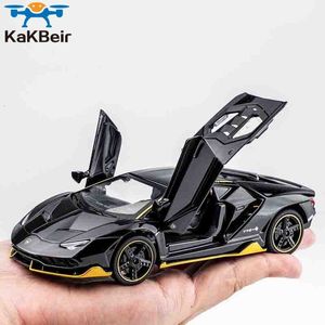 Diecast Model car KaKBeir LP770 750 1 32 Lamborghinis Alliage de voiture Modèle de voiture de sport Diecast Sound Super Racing Lifting Tail Car Wheel For Gifts 230809