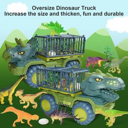 Diecast model auto kinderen dinosaurus auto speelgoed grote size dinosaurus transport auto dump kraanvoertuig vrachtwagen voor jongens kinderen kerstspeelgoed cadeaus 230526