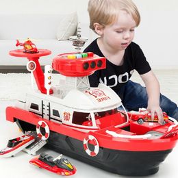 Diecast model auto kinderen speelgoed simulatietrack traagheid boot diecasts voertuigen muziek verhaal verlichting speelgoed schipmodel speelgoed parkeerplaatsen speelgoed voor jongens cadeau 230111