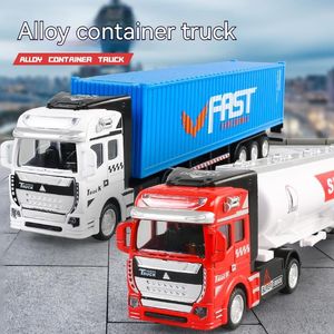 Diecast Model auto Multi-Stijlen Grote Kinderen Container Truck Speelgoed Model Diecast Legering Auto Met Pull Back Transport Voertuig Jongen Speelgoed Collectie 230621