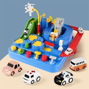 Modèle de voiture moulé sous pression Racing Rail Car Toy Train Track Jouets pour enfants Montessori Garçons Filles Cadeaux Aventure mécanique Brain Table Game 220930