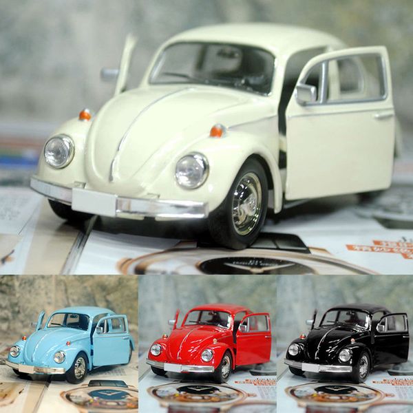 Diecast Model car Retro Vintage Beetle Diecast Pull Back Modèle De Voiture Jouet pour Enfants Cadeau Décor Mignon Figurines Miniatures 230608