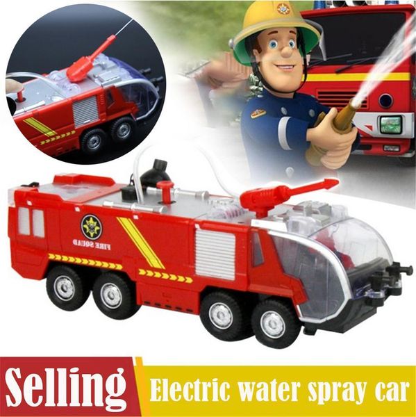 Diecast Model car Spray Water Gun Toy Truck Bombero Camión de bomberos Vehículos Car Music Light Cool Juguetes educativos para niños Niños Firetruck 230703