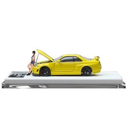 Diecast Modelauto TIME MICRO 1 64 GTR34 met Geopende Motorkap Diecast Modelauto voor Collectie Display Gift 230625