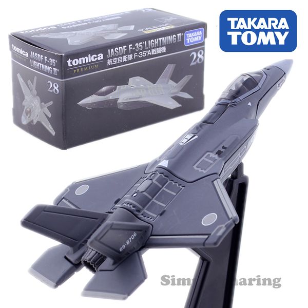 Modèle de voiture moulé sous pression Tomy Tomica Premium 28 JASDF F35A avion de chasse japonais Jet 1 164 véhicule modèle en métal moulé sous pression jouets 230908