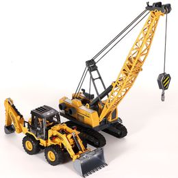 Modèle de voiture moulé sous pression Jouets pour garçons Alliage Tracteur Enfants Pelle Bulldozer Miniature Grue Camion Modèle Moulé Sous Pression Ferme Ingénierie Véhicule Enfants Cadeaux 230516