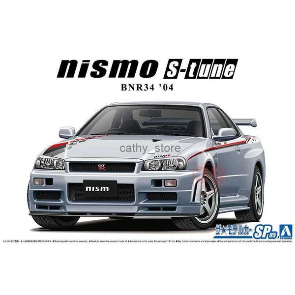 Modelos de coches fundidos a presión 06607 modelo de montaje 1/24 para Nissan BNR34 Skyline GT-R NISMO S-TUNE04 modelo de coche para modelo Hobby Collection DIYL231223