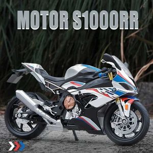 Modèle Diecast Cars 1 12 BMW S1000RR 2021 Die Cast Motorcycle Model Toy Vehicle Collection Autobike Shork-Absorber Off Road Autocycle Toys Car y240530orgt