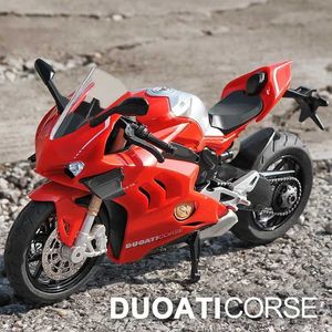 Modèle Diecast Cars 1 12 Ducati V4S Panigale Racing Motorcycles Simulation Motorcycle d'alliage avec Sound and Light Collection Toy Car Kid Gift Y240520W82S
