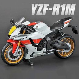 Modèle Diecast Cars 1 12 Yamaha YZF-R1M 60th Anniversary Racing Motorcycles Alloy Motorcycle Model Absorbants Collection Toy Car Gift Y240520LYQ8