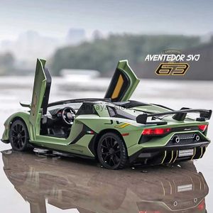 Diecast Model Cars 1 24 Lamborghinis Aventador SVJ63 Alloy Model Car Toy Diecasts Metal Casting Sound and Light Car Toys For Children Vehicle1L23116