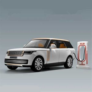 Diecast modelauto's 1/24 Range Rover SUV Alloy Car Model Die Cast Metal Off-Road Car Model Sound en Light Simulation Series Childrens Toy Gifts T240524