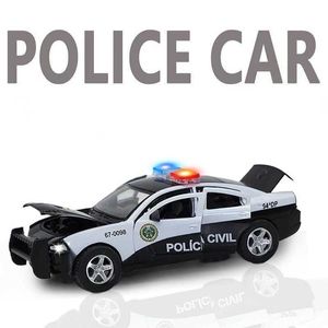Diecast Model Cars 1 32 ALLIAG DODGE CHARGER POLICE MODEAU MODEAU DICASTS ET SIMULATION DE CAR Toy Sound et Light Tire Back Pour collecter Toy Childrens Giftsl2405