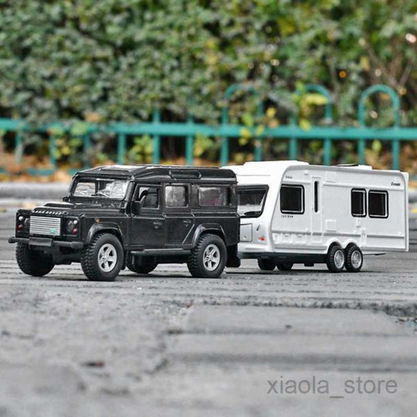 Diecast Modèle voitures 1/32 Tamion en alliage Transport de transport Véhicules Modèle Diecasts Toy Travel Touring Car Trailer Car Trailer Modèle Sound et Cadeaux pour enfants légers