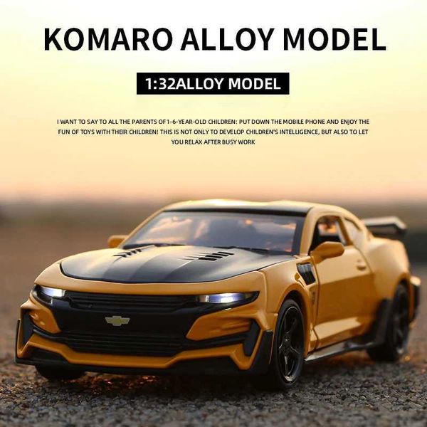 COCHES MODELARES DE DIECAST 1 32 CHEVROLET CAMARO ALEA CAR CAR DIECASTS TOY CAR MODELO Sound and Light Tull Toy Toy Childrens Gift WX
