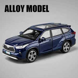 Diecast Model Cars 1 32 Highlander 2023 SUV Alloy Die Cast Toy Car Model Sound en Light Pull Back Toy Collectibles Birthday Gift