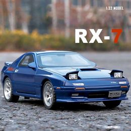 Diecast Model Cars 1 32 Mazda Rx7 FC Initial D Mazda MX5 Ligloy Model Cars speelgoed Diecasts metaalgietgeluid en lichte auto speelgoed WX