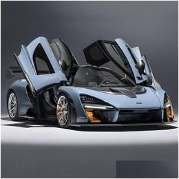 Diecast modelauto's 1/32 McLaren Senna Alloy sportwagen Diecasts Metal speelgoedvoertuigen Simation Sound en Light Collection Kids Gifts Dr Dhfgc