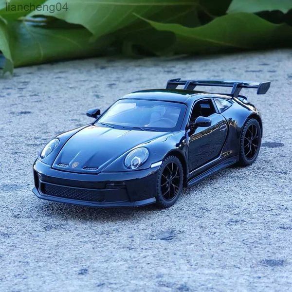 Coches en miniatura fundidos a presión 1 32 Porsche 911 GT3 Supercar Modelo de coche de aleación Funde a presión Coche de juguete de metal Sonido y luz Niño Juguete para niños Coleccionables Regalo