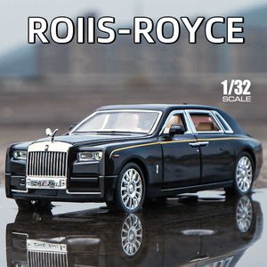 Diecast Model Cars 1 32 Rolls Royce Phantom Legering Auto Model Diecast speelgoedvoertuigen Metaal Auto Model Collectie Simulatie Sound Light Childrens GiftJ230228