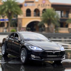 Diecast Model Cars 1 32 Tesla Model S Model 3 Model X Alloy Car Model Diecast Metal Toy Vehicles Car Model Simulation Sound and Light Kids Toy GiftJ230228