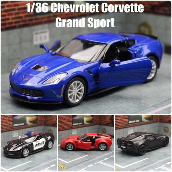Modèle Diecast Cars 1 36 Chevrolet Corvette Grand Sport C7 Toy Car Model for Childre