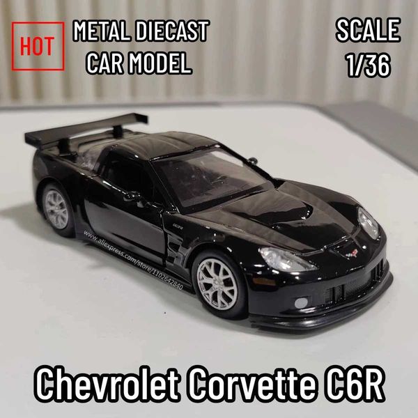 Diecast Model Cars 1 36 Prévisions métalliques Modèle de voiture Repilca Chevrolet Corvette C7 C6 Échelle Minuture Collection Véhicule Hobby Kid Toy pour garçon Noël Giftl2405
