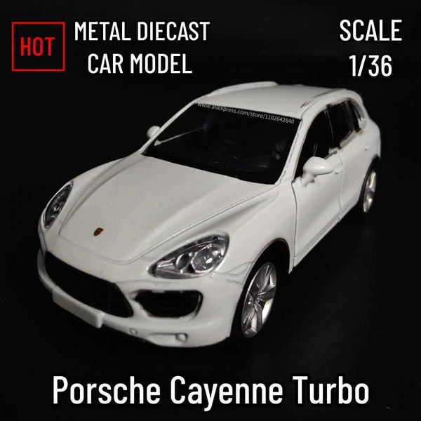 Diecast Model Cars 1 36 Prévisions métalliques Modèle de voiture Repilca Porsche Cayenne Turbo Scale Miniature Collection Véhicule Hobby Kid Toy pour garçon Christmas Giftl2405