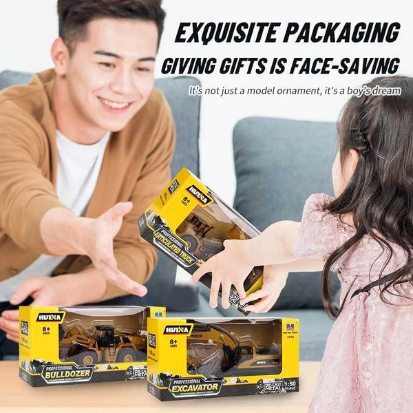 Diecast Model Cars 1/50 Grade Die Case marked Camion Truck Bulldozer Excavator Ciment Tamion Forklift Toy Metal Engineering Vehicle Model Boy S5452700