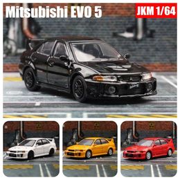 Diecast Model Cars 1 64 Mitsubishi Lancer Evolution v Evo 5 Toy Car 1/64 JKM Die Cast Metal Supercar Model Mini Series Giftl2405