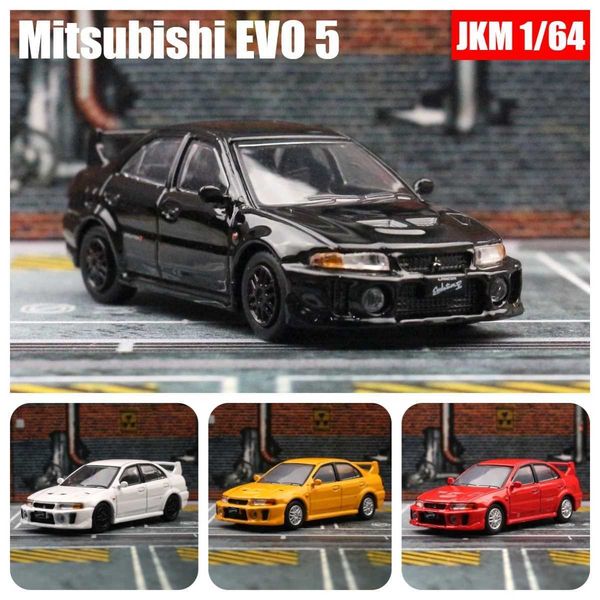 Diecast Model Cars 1 64 Mitsubishi Lancer Evolution v Evo 5 Toy Car 1/64 JKM Die Cast Metal Supercar Model Mini Series Giftl2405