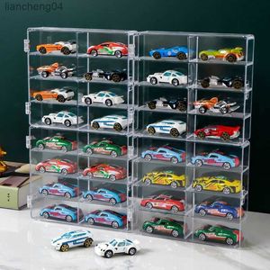 Diecast Model Auto's 1 64 Schaal Auto Model Opbergdoos 8 Slot Duidelijke Display Plank Speelgoed Auto Stofdichte Opslag container Voor Speelgoed Collectie