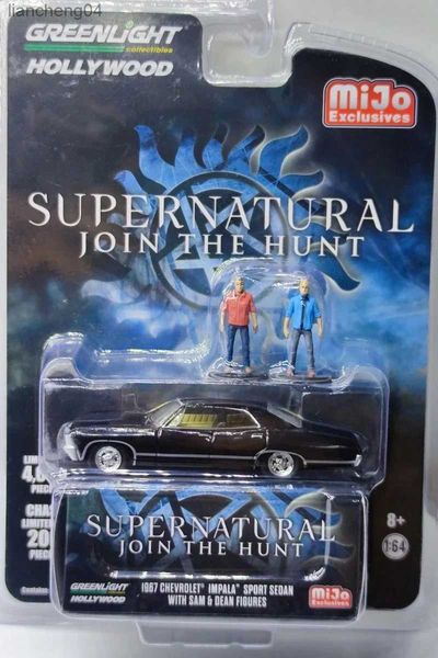 Modèle de voiture moulé sous pression 1/64 Supernatural 1967 Chevrolet Impala Sport berline moulé sous pression en alliage de métal modèle de voiture jouets pour enfants Collection de cadeaux