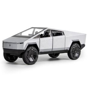Modelo de Diecast Cars 124 Tesla CyberTruck Pickup aleación Diecasts Vehículos de juguete Toy Toy Model Sound y Light Tire Back Collect911413771