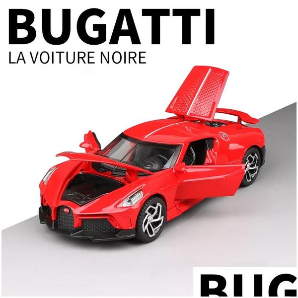 Diecast Model Cars 132 Bugatti Lavoiturenoire Black Dragon Supercar Toy Alloy Car Diecasts Véhicules Toys for Children 220507 Drop Deli Dhvxm