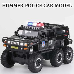 Diecast Model Cars 132 Hummer H2 66 Big Tire Legering Model Auto Diecasts Metalen Speelgoed Gemodificeerde Politie Offroad voertuigen Auto Model Kids Gift A199 x0731