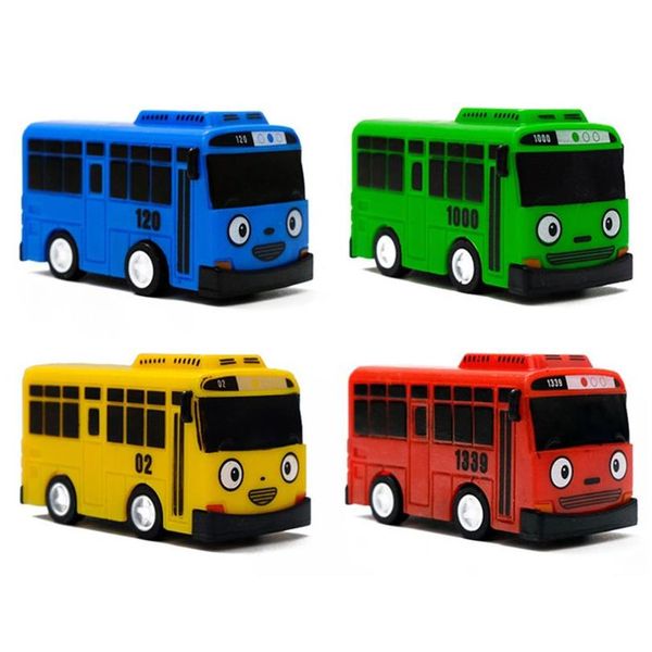 COCHES MODELARES DE DIECAST 4pcs/set de autos pequeños caricatura coreana tayo el pequeño autobús araba oyuncak pl back juguete para niños regalo de cumpleaños lj200930 caída dhhbd