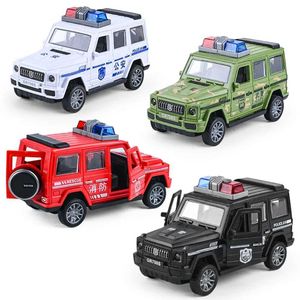 Diecast Model Cars 5 Style Scène de feu simulée Car Mini Pollback Toy Car Model Windward Police Truck Ambulance Enfants et garçons Gift WX